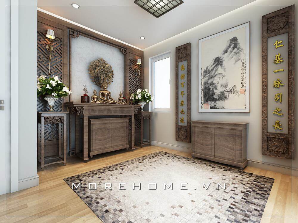 Thiết kế phòng thờ nhà phố